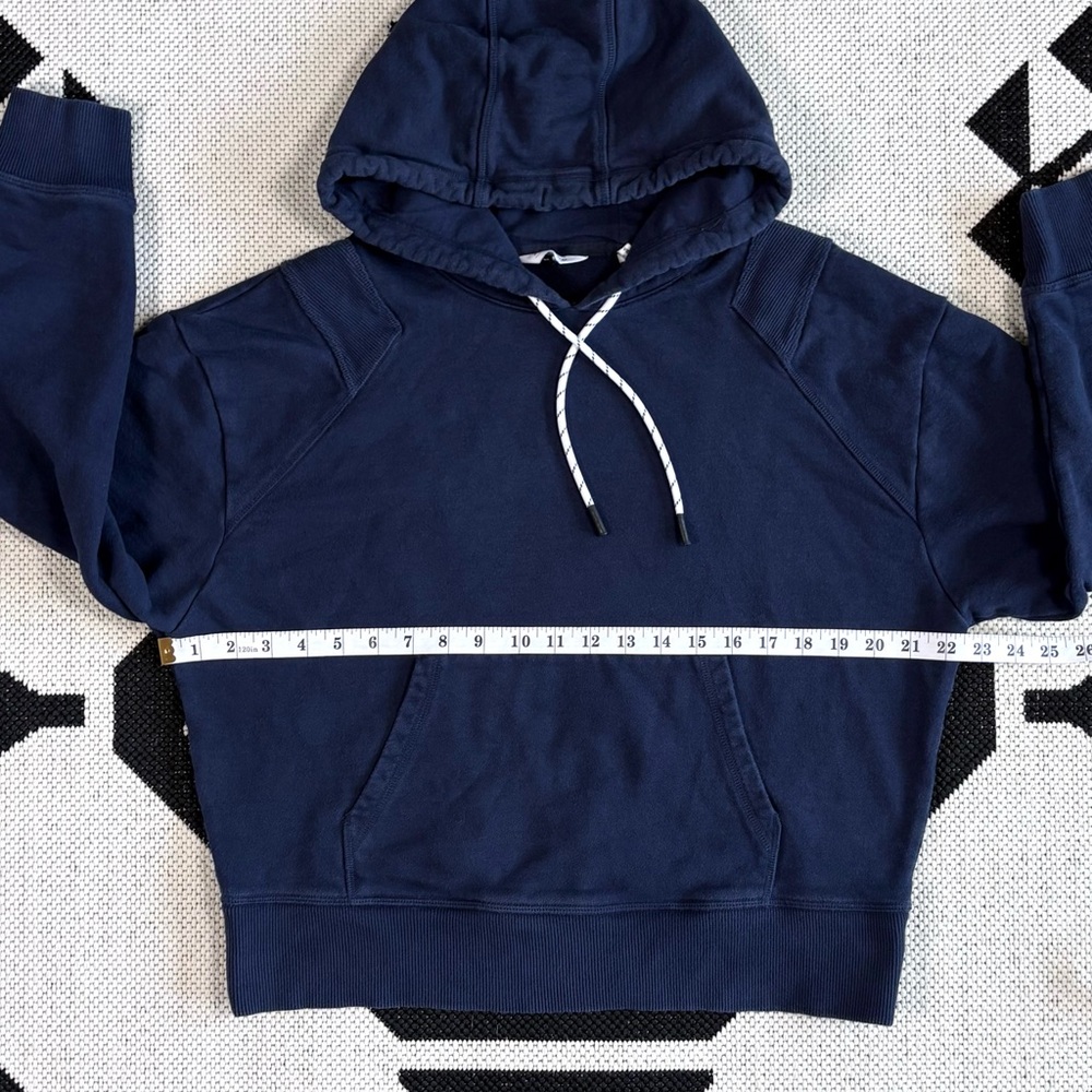 Peloton Rib Insert Pullover Hoodie Sweatshirt in Navy Blue Medium - Picture 5 of 13